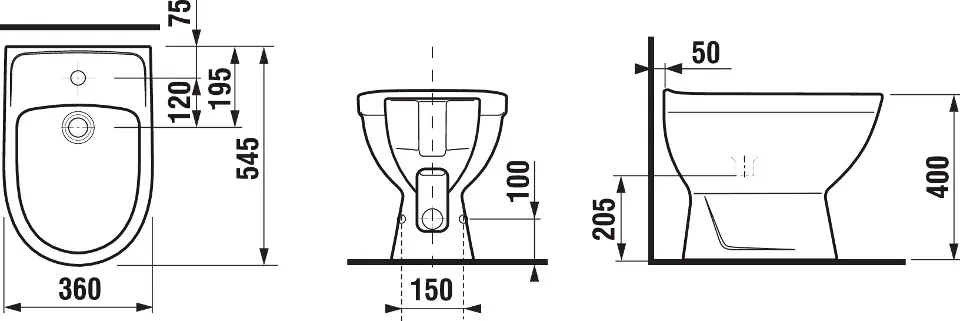 Jika - Lyra plus - Bidé - H8323810003041 – 2. kép