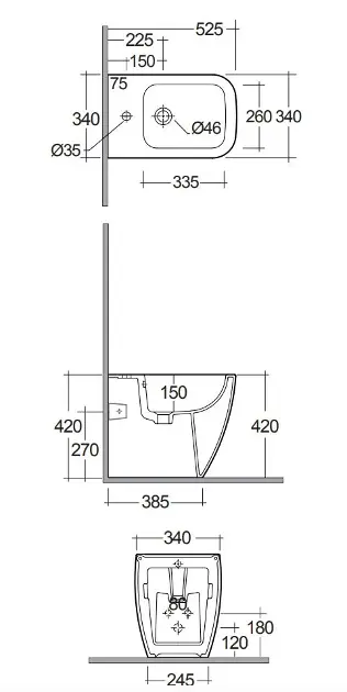 Kludi - Resa C - Bidé - 28BIB0243 – 2. kép