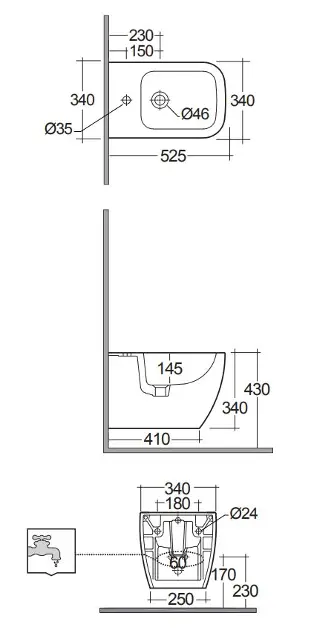 Kludi - Resa C - Bidé - 28BIW0143 – 2. kép