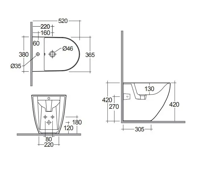Kludi - Resa D - Bidé - 24BIB0143 – 2. kép