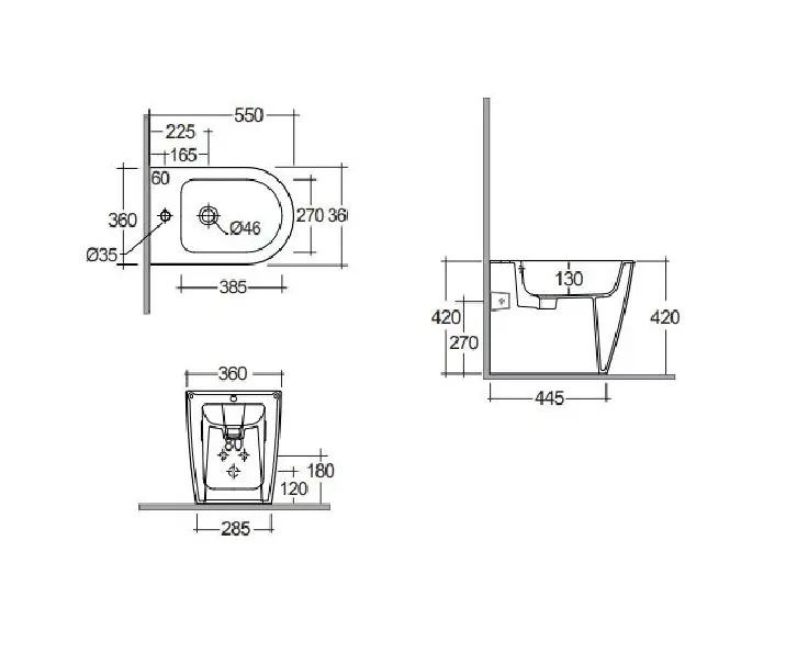 Kludi - Resa R - Bidé - 23BIB0243 – 2. kép