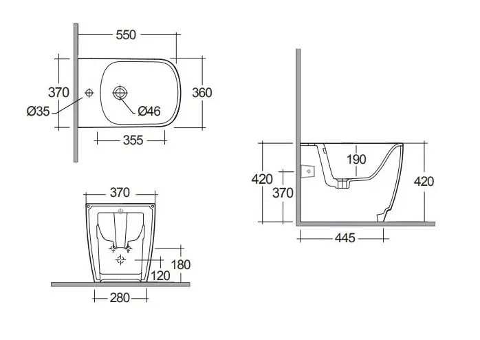 Kludi - Resa S - Bidé - 27BIB0143 – 2. kép