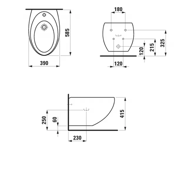 Laufen - Il Bagno Alessi One - Bidé - H8309714003041 – 2. kép