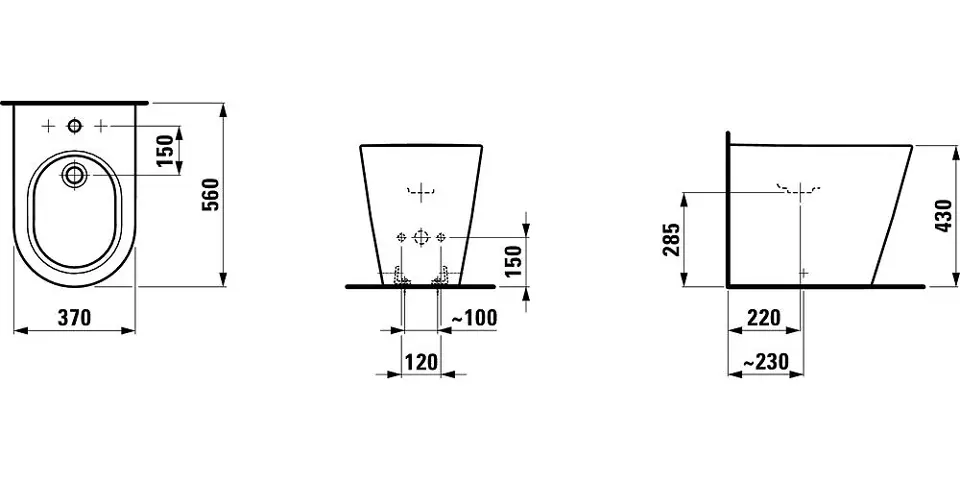 Laufen - Kartell - Bidé - H8323314003021 – 2. kép