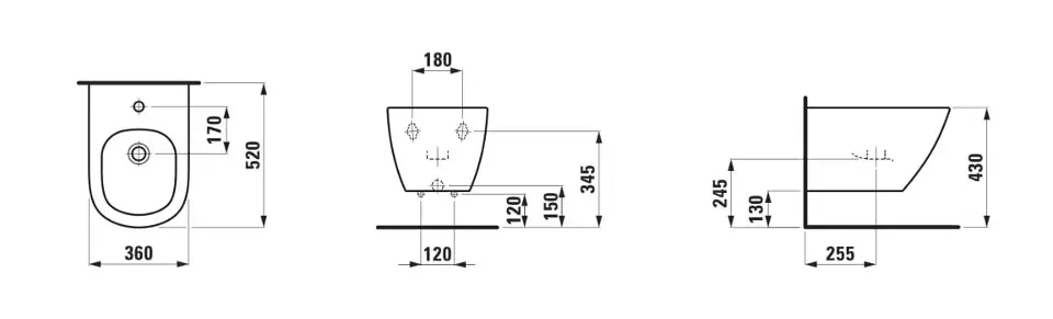 Laufen - Lua - Bidé - H8300814003021 – 2. kép