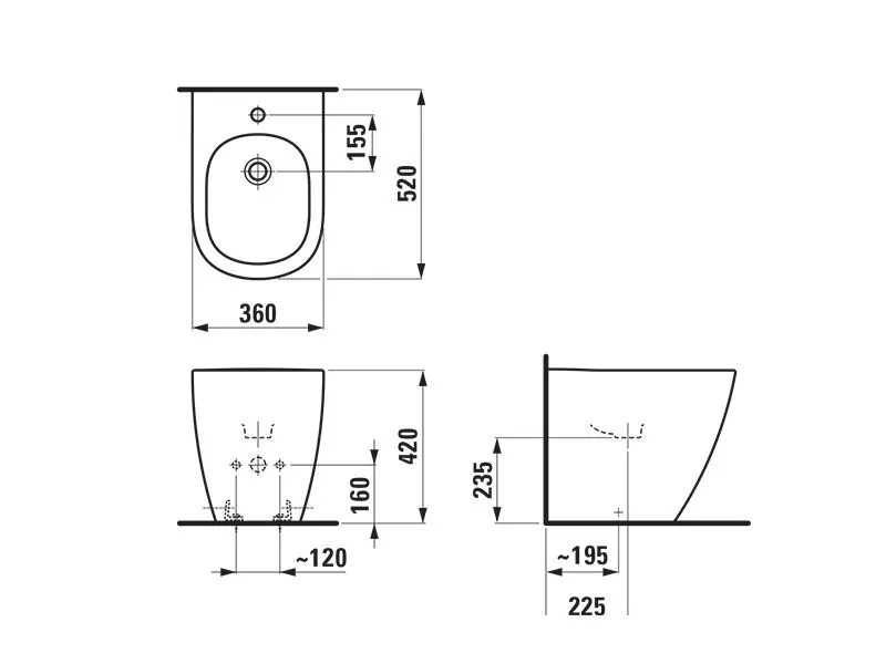 Laufen - Lua - Bidé - H8320810003021 – 2. kép
