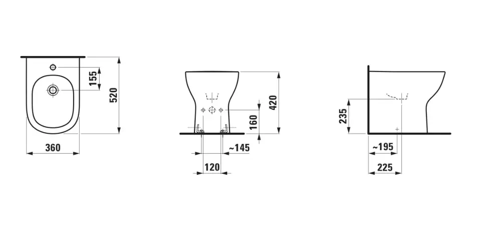 Laufen - Lua - Bidé - H8320820003021 – 2. kép