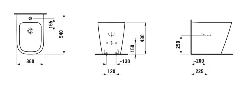 Laufen - Meda - Bidé - H8321117163021 – 2. kép