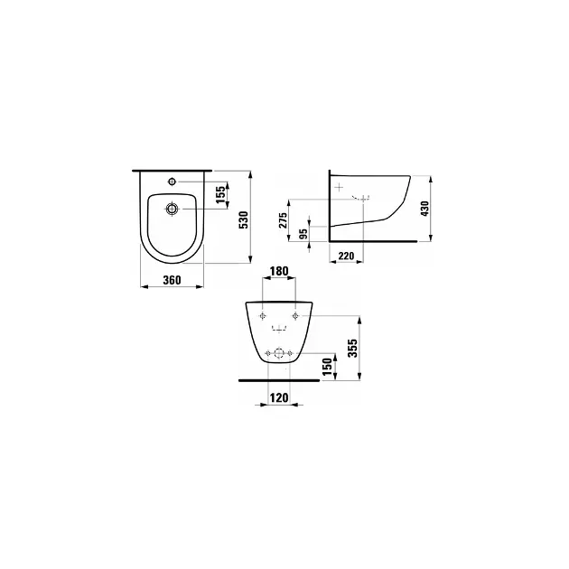 Laufen - Pro - Bidé - H8309520003041 – 2. kép