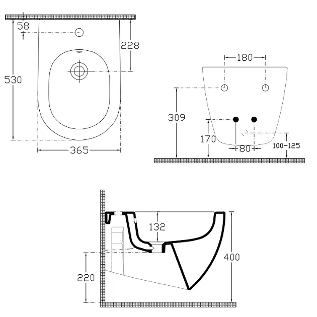 Sapho - Infinity - Bidé - 10NF41001-2K – 2. kép