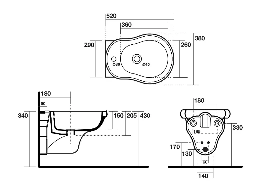 Sapho - Kerasan Retro - Bidé - 102601 – 2. kép