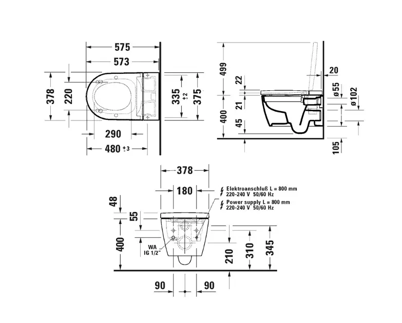 Duravit - SensoWash Strack - Elektromos bidé - 650002012004300 – 2. kép