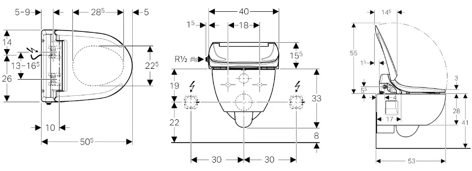 Geberit - AquaClean - Elektromos bidé - 146.135.11.1 – 2. kép