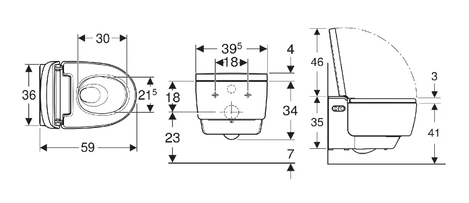 Geberit - AquaClean - Elektromos bidé - 146.200.11.1 – 2. kép