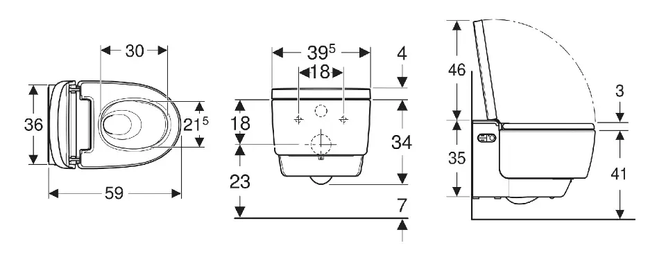Geberit - AquaClean - Elektromos bidé - 146.210.11.1 – 2. kép