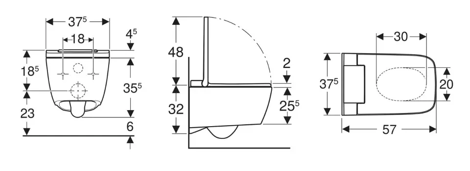 Geberit - AquaClean - Elektromos bidé - 146.250.01.1 – 2. kép