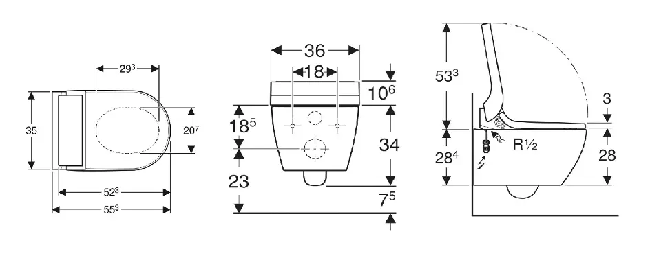 Geberit - AquaClean - Elektromos bidé - 146.290.SJ.1 – 2. kép