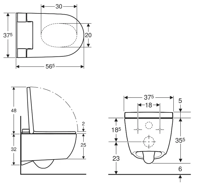 Geberit - AquaClean - Elektromos bidé - 146.350.01.1 – 2. kép