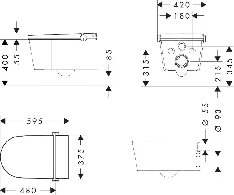 Hansgrohe - LavaPura Element S - Elektromos bidé - 63021450 – 2. kép