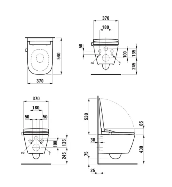 Laufen - Cleanet Meda - Elektromos bidé - H604110000S002 – 2. kép