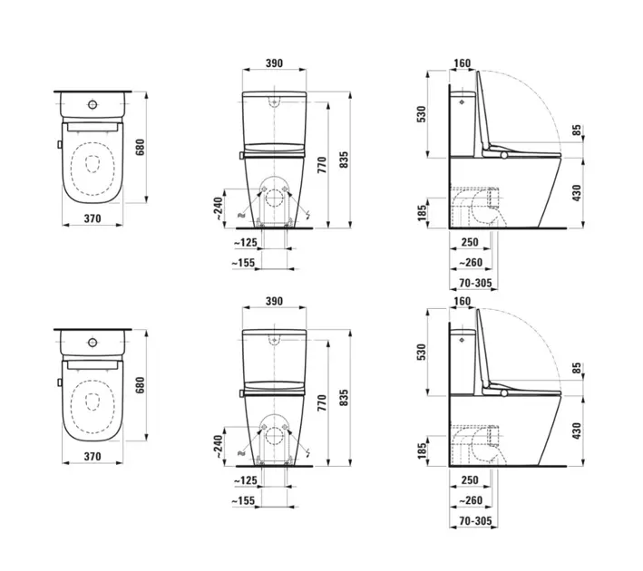 Laufen - Cleanet Meda - Elektromos bidé - H606110000S002 – 2. kép