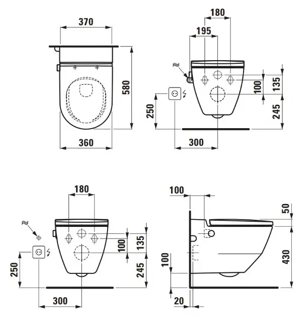 Laufen - Cleanet Navia - Elektromos bidé - H8206014007171 – 2. kép