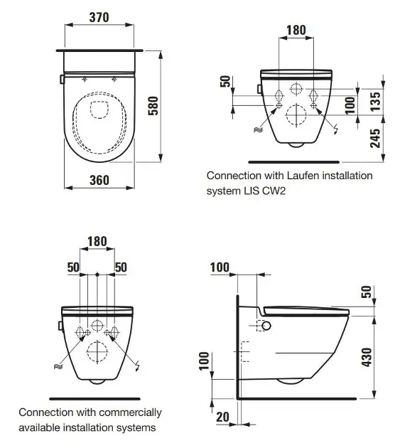 Laufen - Cleanet Navia - Elektromos bidé - H8206017570001 – 2. kép