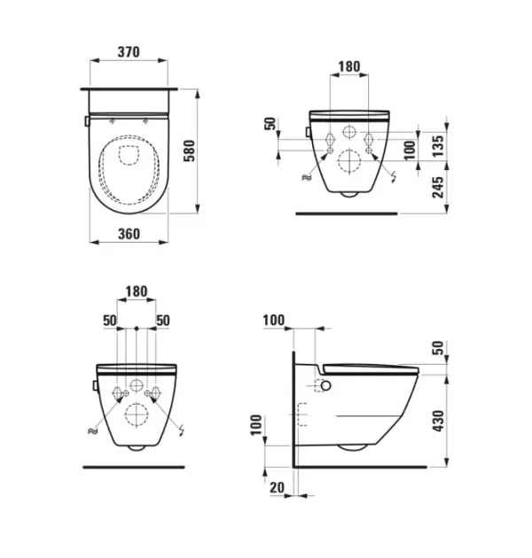 Laufen - Cleanet Navia - Elektromos bidé - H820601A000001 – 2. kép