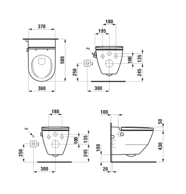 Laufen - Cleanet Navia - Elektromos bidé - H820601A007171 – 2. kép