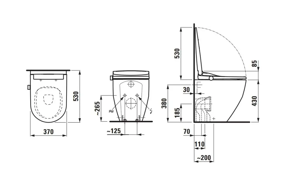 Laufen - Cleanet Pro - Elektromos bidé - H603890000S002 – 2. kép