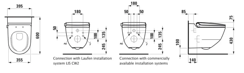 Laufen - Cleanet Riva - Elektromos bidé - H8206917160001 – 2. kép