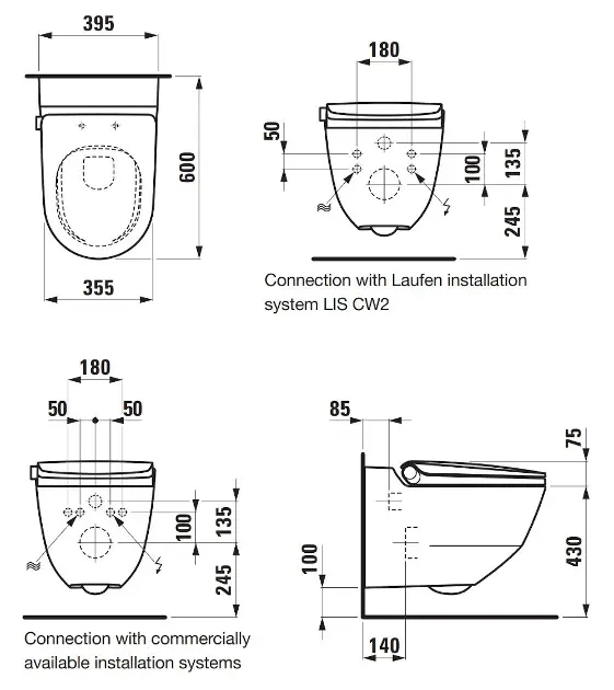 Laufen - Cleanet Riva - Elektromos bidé - H8206917570001 – 2. kép