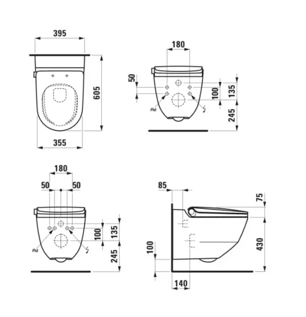 Laufen - Cleanet Riva - Elektromos bidé - H820691A000001 – 2. kép