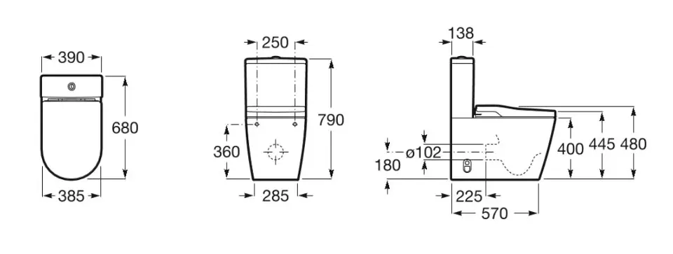 Roca - Inspira - Elektromos bidé - A80306L001 – 2. kép