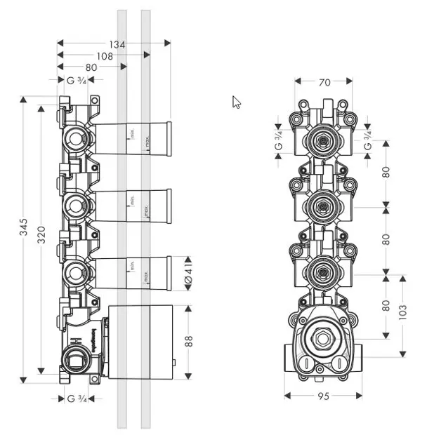 Axor - Concealed bodies - Alaptest - 10750180 – 2. kép