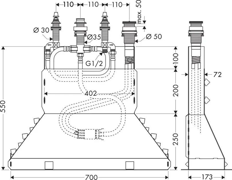 Axor - Concealed bodies - Alaptest - 15480180 – 2. kép