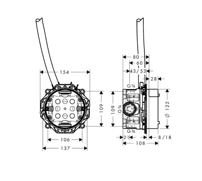 Axor - Concealed bodies - Alaptest - 16182180 – 2. kép