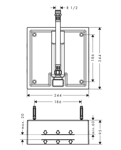 Axor - Concealed bodies - Alaptest - 26039180 – 2. kép