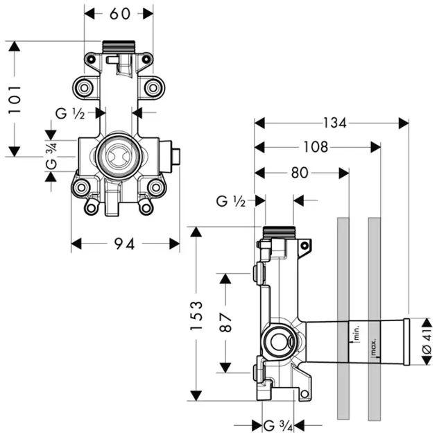 Axor - Concealed bodies - Alaptest - 28486180 – 2. kép