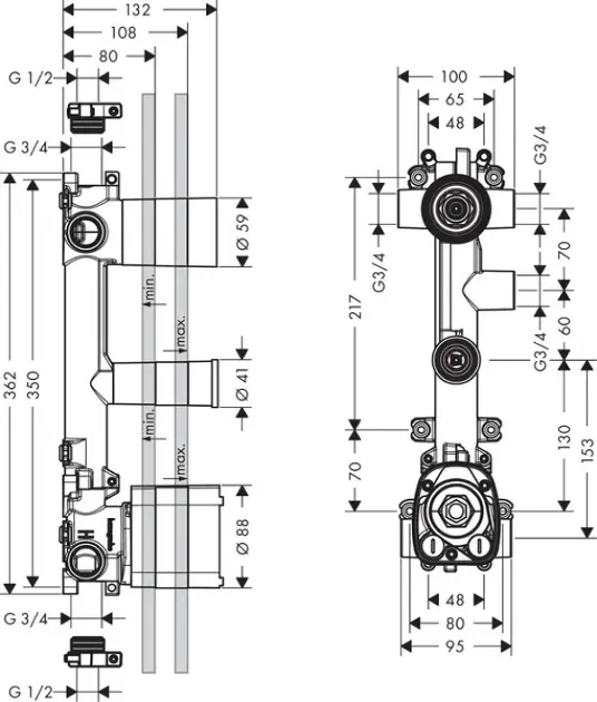 Axor - Concealed bodies - Alaptest - 36708180 – 2. kép