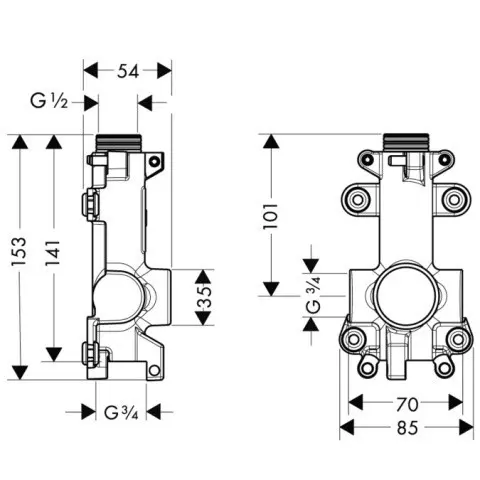 Axor - Concealed bodies - Alaptest - 40877180 – 2. kép