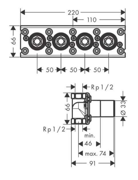 Axor - Concealed bodies - Alaptest - 45443180 – 2. kép