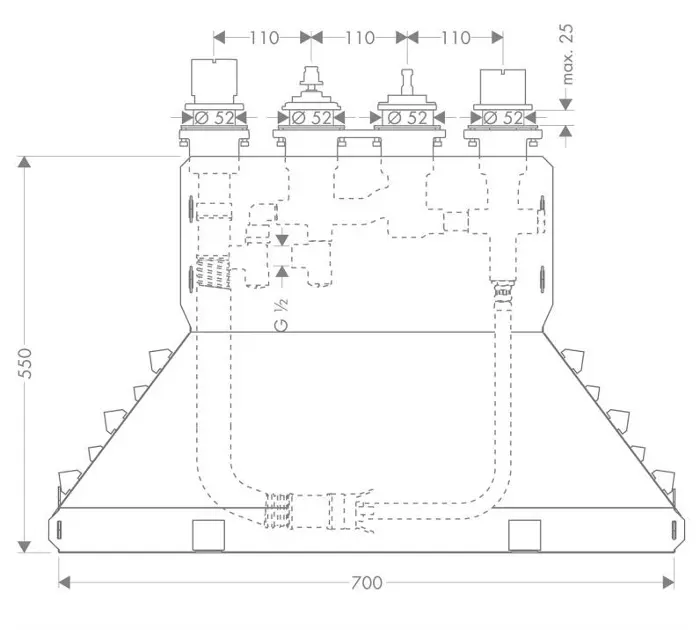Axor - Fittings for for rim-mounted thermostatic mixers - Alaptest - 15482180 – 2. kép
