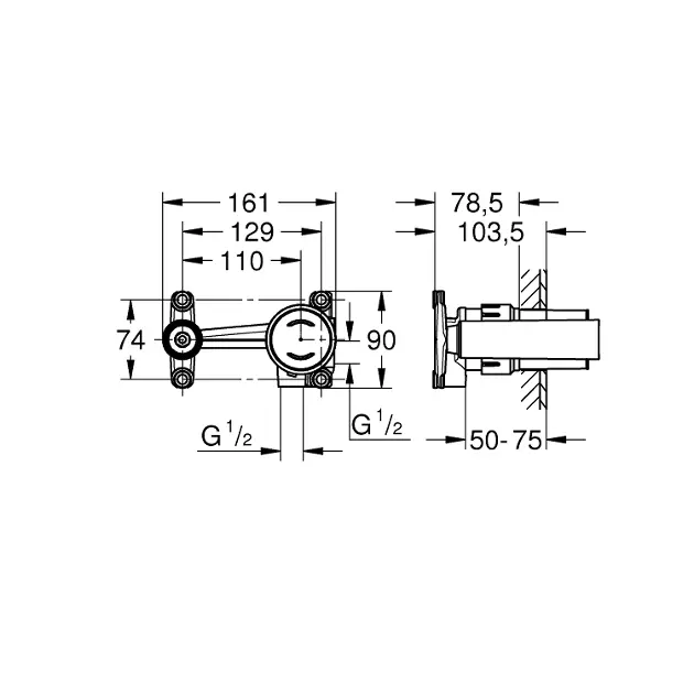 Grohe - Concealed bodies - Alaptest - 23429000 – 2. kép