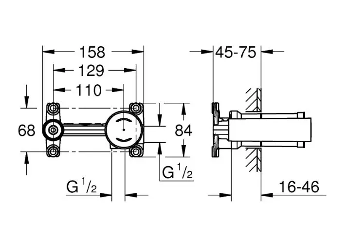 Grohe - Concealed bodies - Alaptest - 23571000 – 2. kép