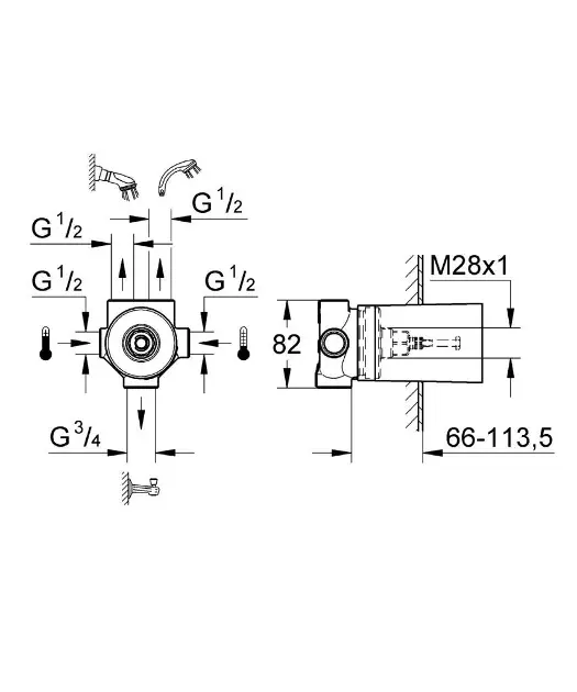 Grohe - Concealed bodies - Alaptest - 29033000 – 2. kép