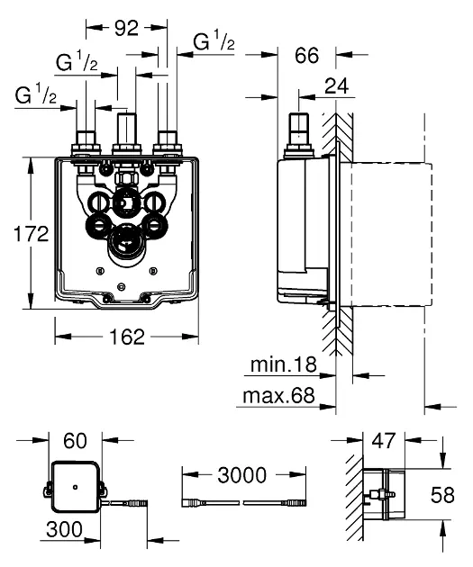 Grohe - Concealed bodies - Alaptest - 36416001 – 2. kép