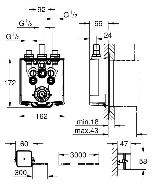 Grohe - Concealed bodies - Alaptest - 36459000 – 2. kép