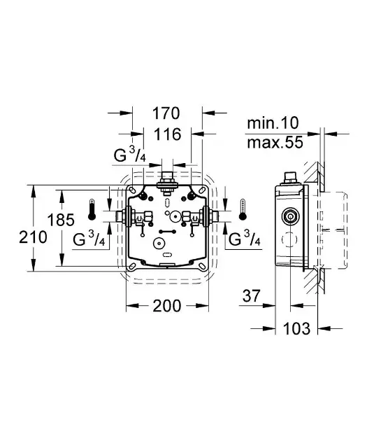 Grohe - Eurodisc SE - Alaptest - 36014000 – 2. kép