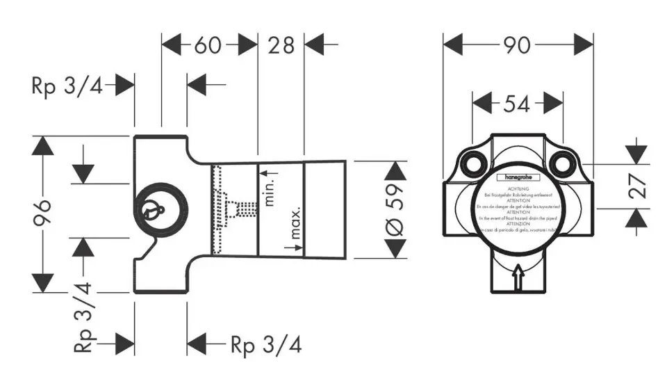 Hansgrohe - Trio/Quattro - Alaptest - 15930180 – 2. kép